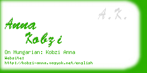anna kobzi business card